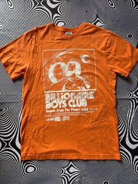 Billionaire Boys Club Orange Graphic Tee with White Print